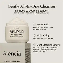 Arencia – Rice Mucin Power Glow Cleanser 120G